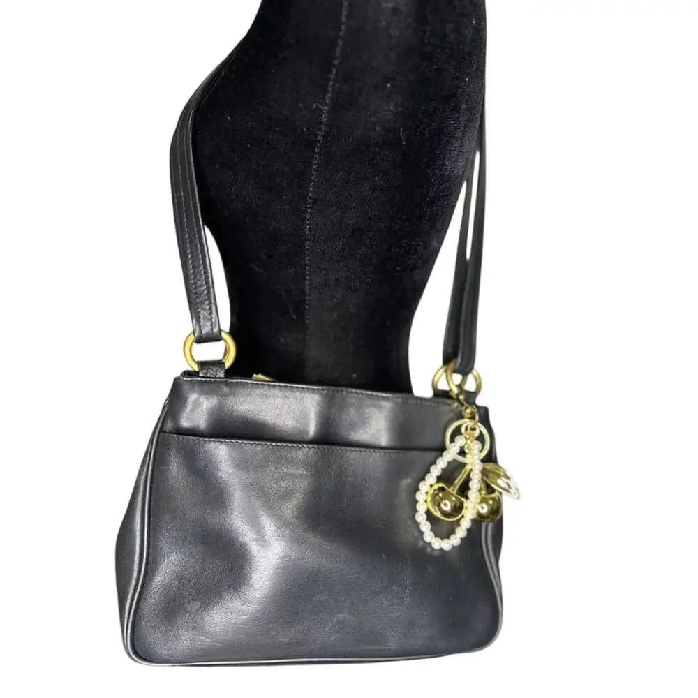 Leather Shoulder Bag Brass Hardware Coach Look Alike